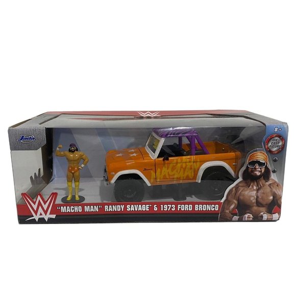 Jada 1:24 Scale 1973 Ford Bronco w "Macho Man" Randy Savage 32046 New in Box - Picture 1 of 10